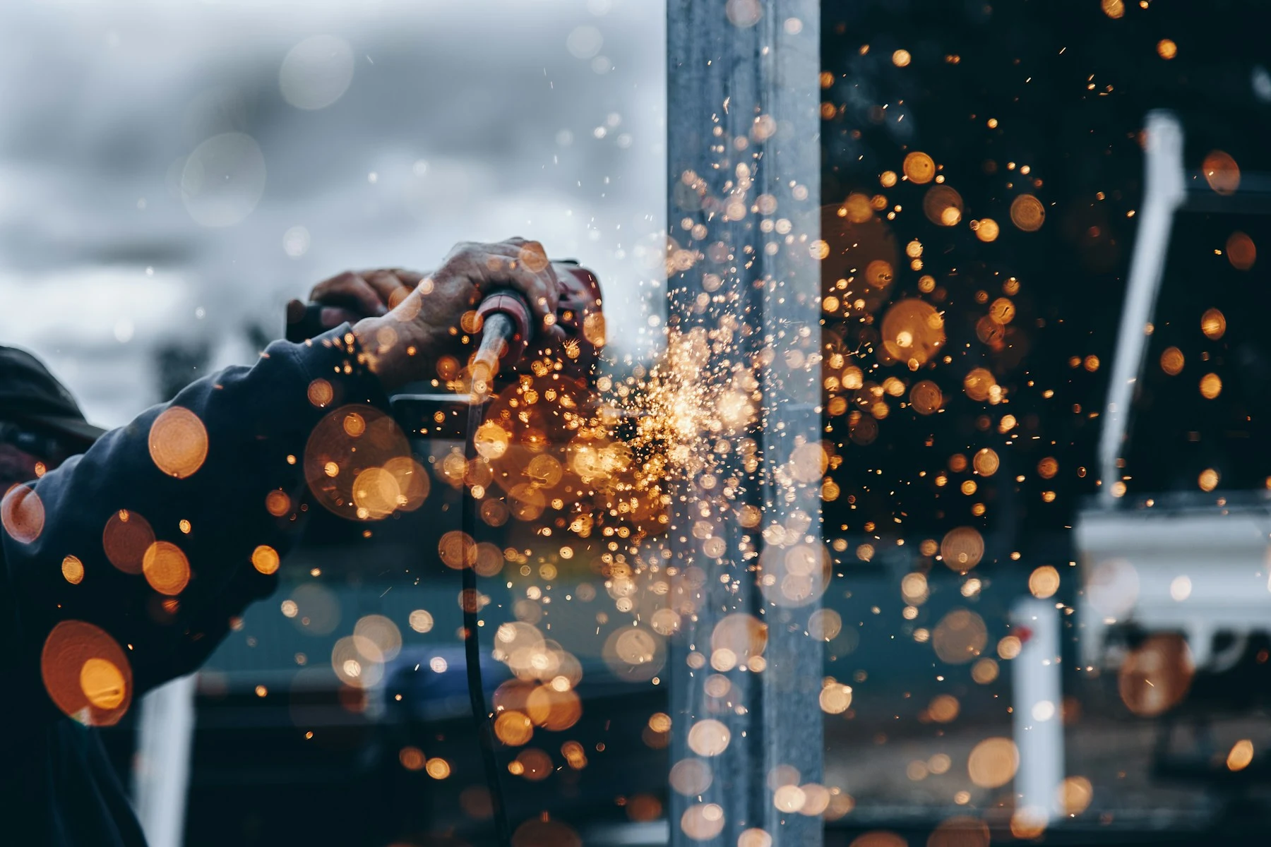 Metaalbewerking voor technische toepassingen, stockfoto